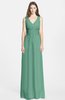 ColsBM Samara Beryl Green  Trumpet Sleeveless Zip up Chiffon Floor Length Bridesmaid Dresses