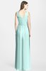 ColsBM Samara Blue Glass  Trumpet Sleeveless Zip up Chiffon Floor Length Bridesmaid Dresses