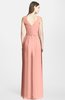 ColsBM Samara Peach  Trumpet Sleeveless Zip up Chiffon Floor Length Bridesmaid Dresses