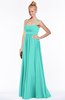 ColsBM Shelby Blue Turquoise Glamorous Empire Sleeveless Chiffon Ruching Bridesmaid Dresses