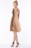 ColsBM Chloe Almost Apricot Classic Fit-n-Flare Zip up Chiffon Knee Length Ruching Bridesmaid Dresses