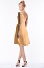 ColsBM Chloe Apricot Classic Fit-n-Flare Zip up Chiffon Knee Length Ruching Bridesmaid Dresses