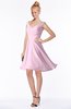 ColsBM Chloe Baby Pink Classic Fit-n-Flare Zip up Chiffon Knee Length Ruching Bridesmaid Dresses