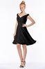 ColsBM Chloe Black Classic Fit-n-Flare Zip up Chiffon Knee Length Ruching Bridesmaid Dresses