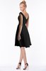 ColsBM Chloe Black Classic Fit-n-Flare Zip up Chiffon Knee Length Ruching Bridesmaid Dresses