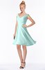 ColsBM Chloe Blue Glass Classic Fit-n-Flare Zip up Chiffon Knee Length Ruching Bridesmaid Dresses