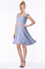 ColsBM Chloe Blue Heron Classic Fit-n-Flare Zip up Chiffon Knee Length Ruching Bridesmaid Dresses
