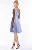 ColsBM Chloe Blue Heron Classic Fit-n-Flare Zip up Chiffon Knee Length Ruching Bridesmaid Dresses