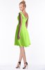 ColsBM Chloe Bright Green Classic Fit-n-Flare Zip up Chiffon Knee Length Ruching Bridesmaid Dresses