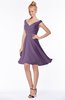ColsBM Chloe Chinese Violet Classic Fit-n-Flare Zip up Chiffon Knee Length Ruching Bridesmaid Dresses
