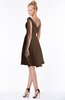 ColsBM Chloe Chocolate Brown Classic Fit-n-Flare Zip up Chiffon Knee Length Ruching Bridesmaid Dresses