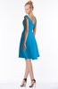 ColsBM Chloe Cornflower Blue Classic Fit-n-Flare Zip up Chiffon Knee Length Ruching Bridesmaid Dresses