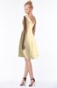 ColsBM Chloe Cornhusk Classic Fit-n-Flare Zip up Chiffon Knee Length Ruching Bridesmaid Dresses