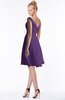ColsBM Chloe Dark Purple Classic Fit-n-Flare Zip up Chiffon Knee Length Ruching Bridesmaid Dresses