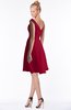 ColsBM Chloe Dark Red Classic Fit-n-Flare Zip up Chiffon Knee Length Ruching Bridesmaid Dresses