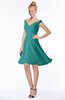 ColsBM Chloe Emerald Green Classic Fit-n-Flare Zip up Chiffon Knee Length Ruching Bridesmaid Dresses