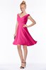 ColsBM Chloe Fandango Pink Classic Fit-n-Flare Zip up Chiffon Knee Length Ruching Bridesmaid Dresses