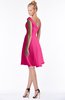 ColsBM Chloe Fandango Pink Classic Fit-n-Flare Zip up Chiffon Knee Length Ruching Bridesmaid Dresses