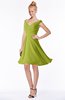 ColsBM Chloe Green Oasis Classic Fit-n-Flare Zip up Chiffon Knee Length Ruching Bridesmaid Dresses