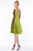 ColsBM Chloe Green Oasis Classic Fit-n-Flare Zip up Chiffon Knee Length Ruching Bridesmaid Dresses