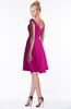 ColsBM Chloe Hot Pink Classic Fit-n-Flare Zip up Chiffon Knee Length Ruching Bridesmaid Dresses
