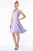 ColsBM Chloe Light Purple Classic Fit-n-Flare Zip up Chiffon Knee Length Ruching Bridesmaid Dresses