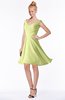 ColsBM Chloe Lime Green Classic Fit-n-Flare Zip up Chiffon Knee Length Ruching Bridesmaid Dresses