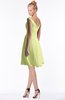 ColsBM Chloe Lime Green Classic Fit-n-Flare Zip up Chiffon Knee Length Ruching Bridesmaid Dresses
