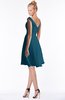 ColsBM Chloe Moroccan Blue Classic Fit-n-Flare Zip up Chiffon Knee Length Ruching Bridesmaid Dresses