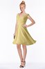 ColsBM Chloe New Wheat Classic Fit-n-Flare Zip up Chiffon Knee Length Ruching Bridesmaid Dresses
