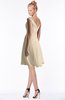 ColsBM Chloe Novelle Peach Classic Fit-n-Flare Zip up Chiffon Knee Length Ruching Bridesmaid Dresses