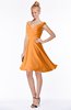 ColsBM Chloe Orange Classic Fit-n-Flare Zip up Chiffon Knee Length Ruching Bridesmaid Dresses
