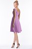 ColsBM Chloe Orchid Classic Fit-n-Flare Zip up Chiffon Knee Length Ruching Bridesmaid Dresses
