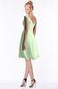ColsBM Chloe Pale Green Classic Fit-n-Flare Zip up Chiffon Knee Length Ruching Bridesmaid Dresses