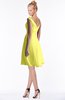ColsBM Chloe Pale Yellow Classic Fit-n-Flare Zip up Chiffon Knee Length Ruching Bridesmaid Dresses