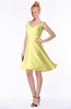 ColsBM Chloe Pastel Yellow Classic Fit-n-Flare Zip up Chiffon Knee Length Ruching Bridesmaid Dresses