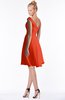 ColsBM Chloe Persimmon Classic Fit-n-Flare Zip up Chiffon Knee Length Ruching Bridesmaid Dresses