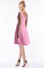 ColsBM Chloe Pink Classic Fit-n-Flare Zip up Chiffon Knee Length Ruching Bridesmaid Dresses