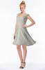 ColsBM Chloe Platinum Classic Fit-n-Flare Zip up Chiffon Knee Length Ruching Bridesmaid Dresses