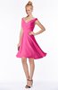 ColsBM Chloe Rose Pink Classic Fit-n-Flare Zip up Chiffon Knee Length Ruching Bridesmaid Dresses