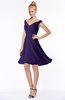 ColsBM Chloe Royal Purple Classic Fit-n-Flare Zip up Chiffon Knee Length Ruching Bridesmaid Dresses