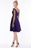 ColsBM Chloe Royal Purple Classic Fit-n-Flare Zip up Chiffon Knee Length Ruching Bridesmaid Dresses
