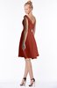 ColsBM Chloe Rust Classic Fit-n-Flare Zip up Chiffon Knee Length Ruching Bridesmaid Dresses