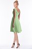 ColsBM Chloe Sage Green Classic Fit-n-Flare Zip up Chiffon Knee Length Ruching Bridesmaid Dresses