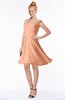 ColsBM Chloe Salmon Classic Fit-n-Flare Zip up Chiffon Knee Length Ruching Bridesmaid Dresses