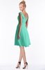 ColsBM Chloe Seafoam Green Classic Fit-n-Flare Zip up Chiffon Knee Length Ruching Bridesmaid Dresses