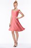 ColsBM Chloe Shell Pink Classic Fit-n-Flare Zip up Chiffon Knee Length Ruching Bridesmaid Dresses