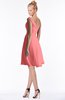 ColsBM Chloe Shell Pink Classic Fit-n-Flare Zip up Chiffon Knee Length Ruching Bridesmaid Dresses