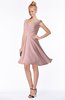 ColsBM Chloe Silver Pink Classic Fit-n-Flare Zip up Chiffon Knee Length Ruching Bridesmaid Dresses