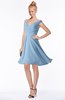 ColsBM Chloe Sky Blue Classic Fit-n-Flare Zip up Chiffon Knee Length Ruching Bridesmaid Dresses
